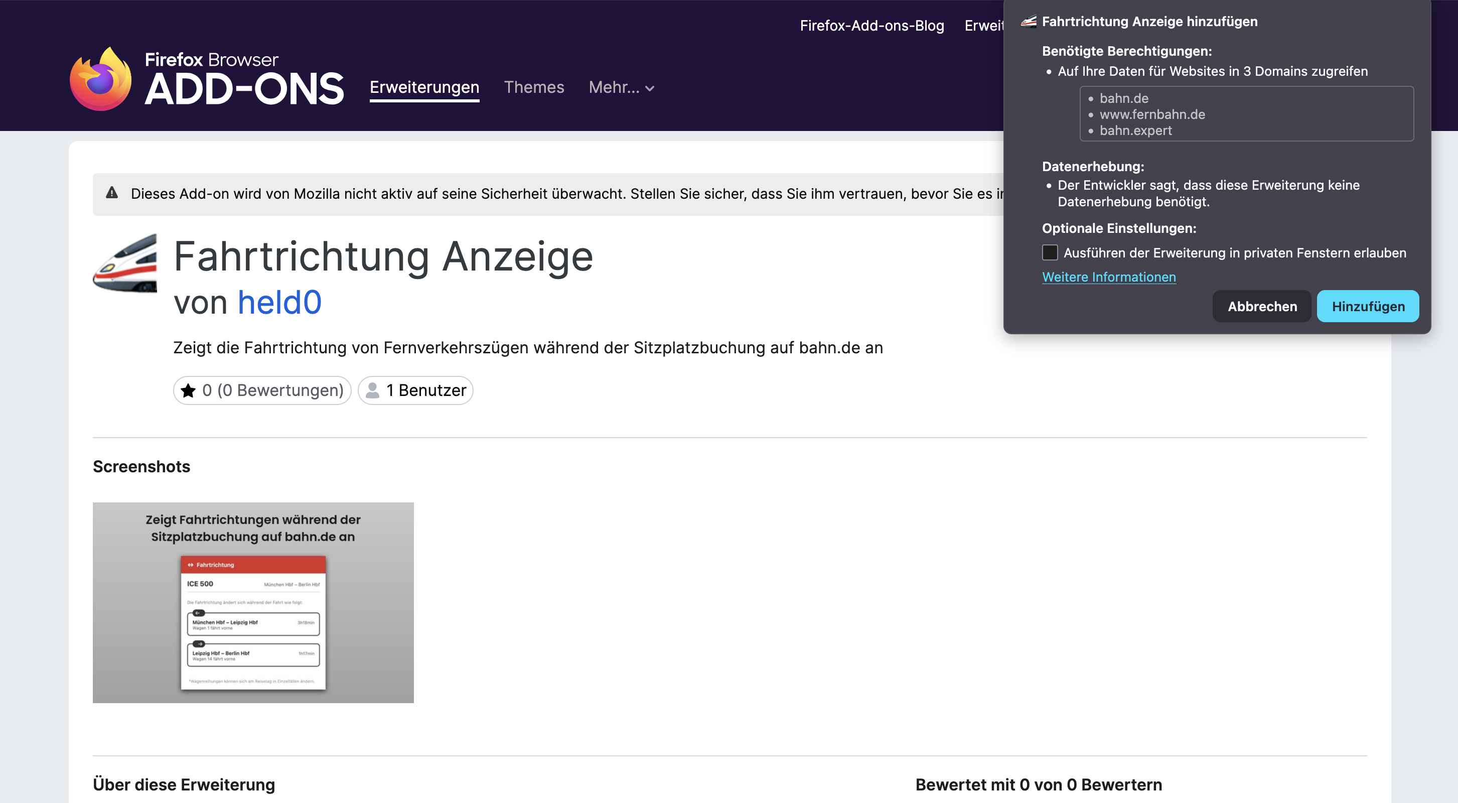 Berechtigungs-Dialog