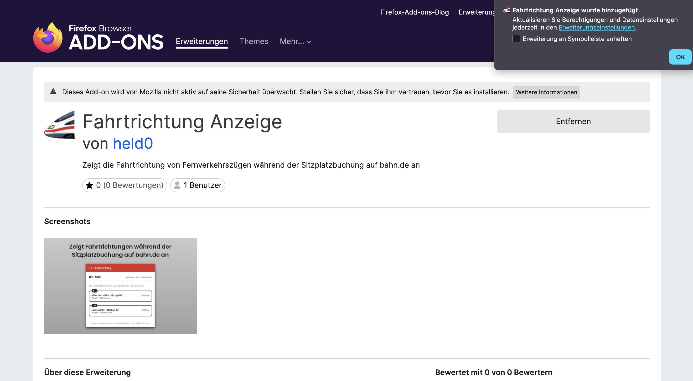 Anheften-Option